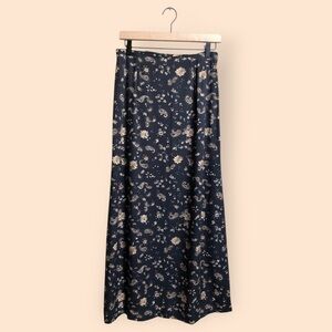 Vintage 90s NWT Deadstock Putumayo Maxi Skirt Black Tan Bohemian Paisley Women M